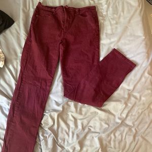 Burgundy jeans